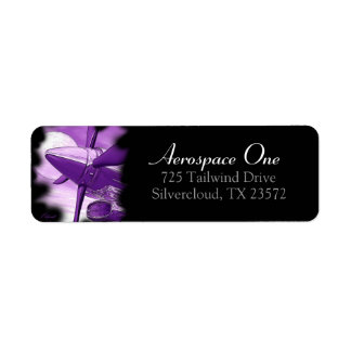 Turbo Vintage Aircraft purple return address label