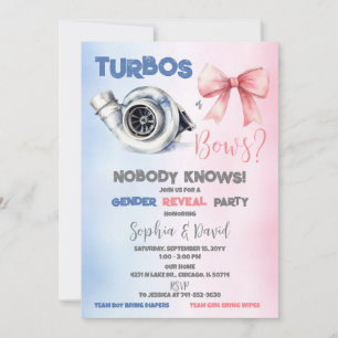 Turbos or bows Gender Reveal Party Invitation