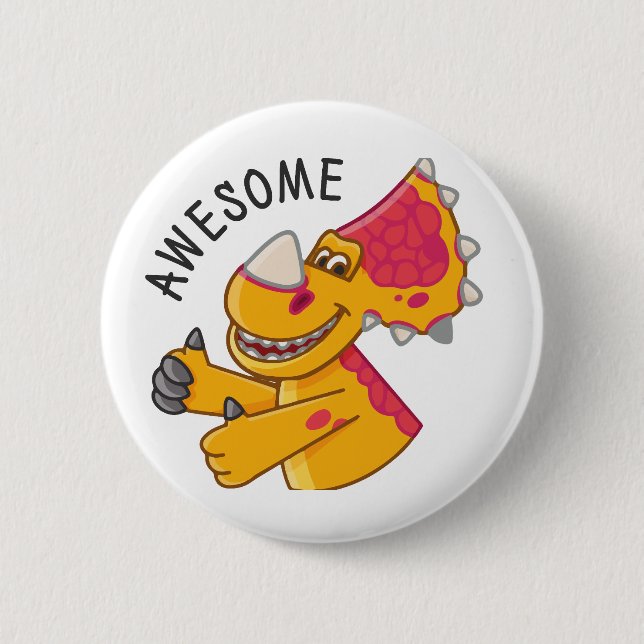 Turbozaurs 6 Cm Round Badge (Front)