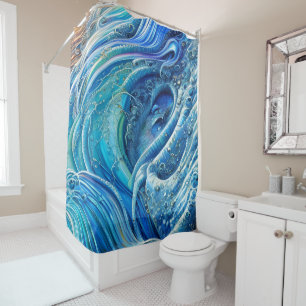 Turbulence Flow in the Sea, Abstract Art Shower Curtain