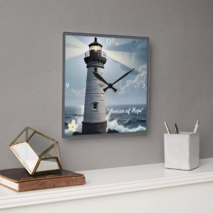 "Turbulent Sea Calm" Square Wall Clock