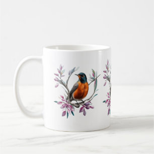 Turdus migratorius Surrounded By Mountain Laurel Coffee Mug