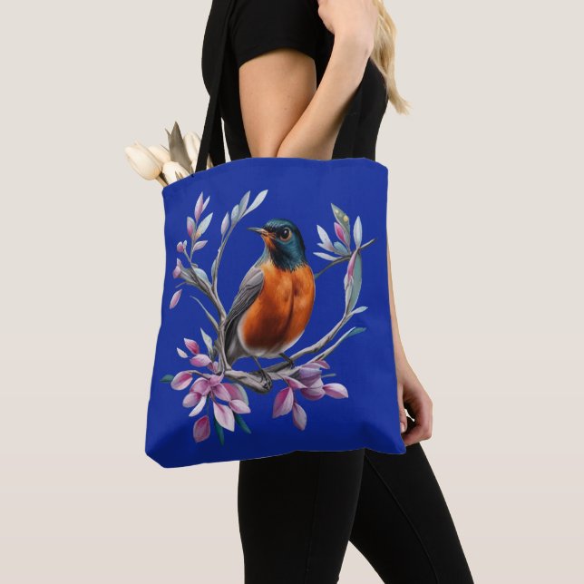 Turdus migratorius Surrounded By Mountain Laurel Tote Bag (Close Up)
