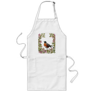 Turdus migratorius With the Connecticut Flower Long Apron