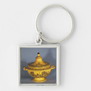 Tureen with black print design, c.1820 key ring