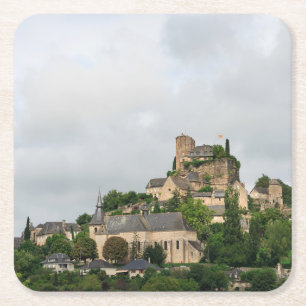 Turenne village in France Square Paper Coaster
