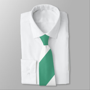 Turf Green and White Broad Regimental Stripe Tie