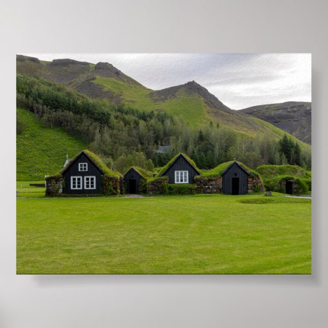 Turf houses in Iceland Poster (Front)