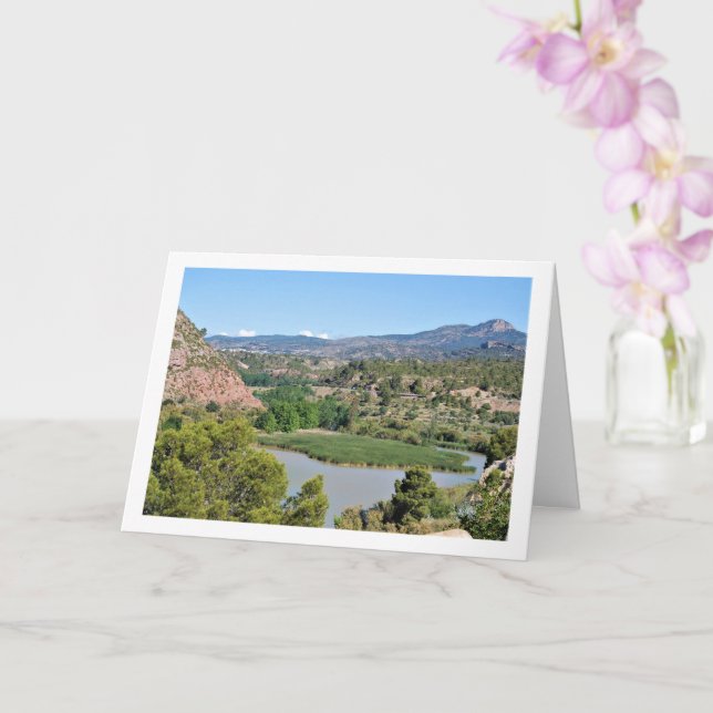 Turia River in Domeño Viejo, Valencia, Spain Card (Orchid)