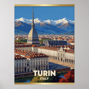 Turin Italy Mole Antonelliana Travel Scene 🏛️ Poster