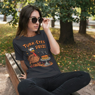 Turk-eyes on the Prize - Funny Thanksgiving Turkey Tri-Blend Shirt