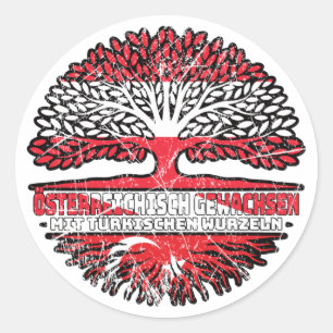 Türkei Türkisch Österreichisch Österreich Baum Classic Round Sticker