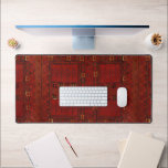 Turkestani red carpet pattern design desk mat<br><div class="desc">Turkestani red carpet with geometric shapes: squares,  rectangles,  grid-like motifs,  18th-century Central Asian rug design applied to a PRINTED  desk mat by Alma Wad</div>