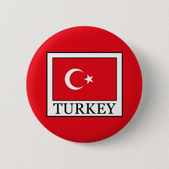 Turkey 6 Cm Round Badge (Front)