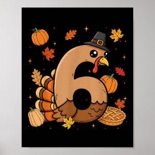 Turkey 6 Thanksgiving Pumpkin Gen Z Alpha Meme Mat Poster