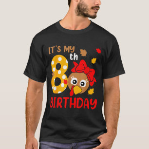 Turkey 8th Birthday Autumn Thanksgiving Party Boy T-Shirt