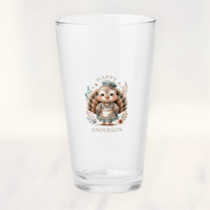 Turkey Add Custom Text Drinkware Glass