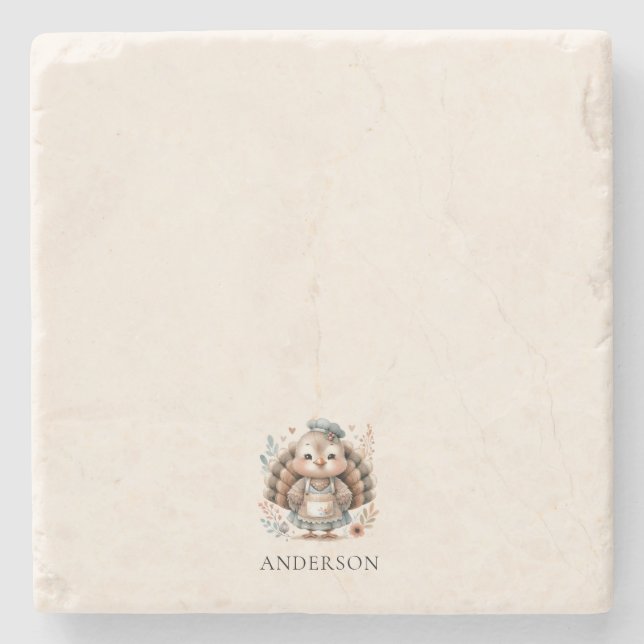 Turkey Add Name Stone Coaster (Front)