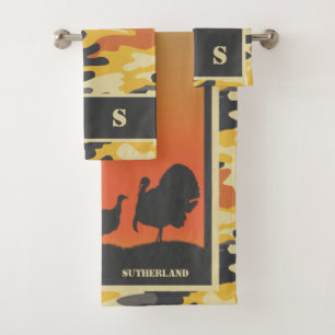 Turkey and Camo Bath Towel Set