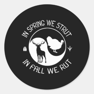 Turkey And Deer Hunting Hunter Classic Round Sticker