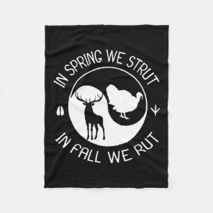 Turkey And Deer Hunting Hunter Fleece Blanket