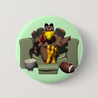 Turkey and Football 6 Cm Round Badge