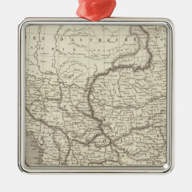 Turkey and Greece map Metal Tree Decoration (Front)