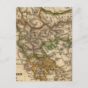 Turkey and Greece Map Postcard