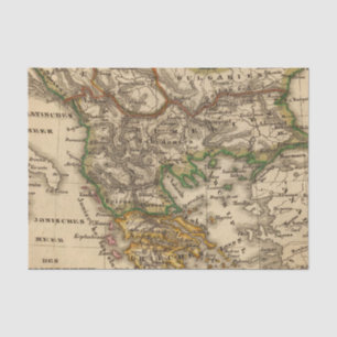 Turkey and Greece Map Tissue Paper