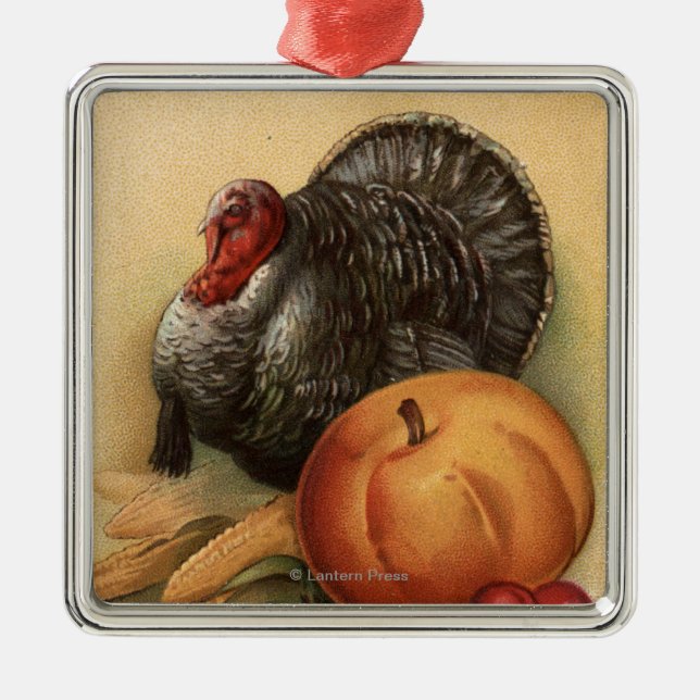 Turkey and Produce # 1 Metal Ornament (Front)