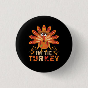turkey and summer fall colours for thanksgiving da 3 cm round badge