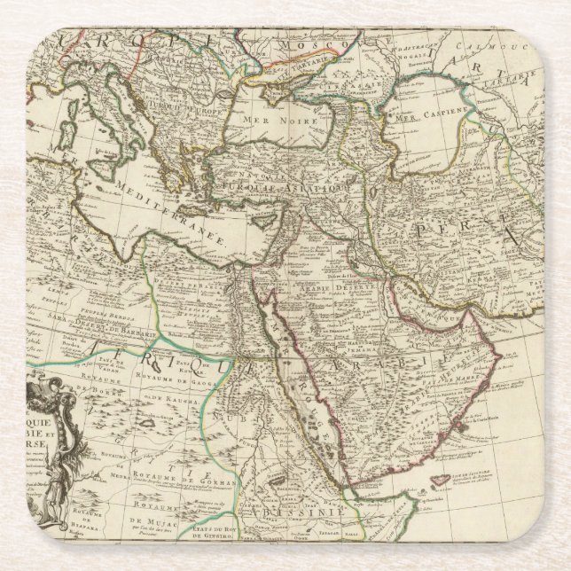 Turkey and Sweden Square Paper Coaster (Front)