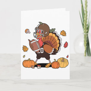 Turkey And Touchdown Thanksgiving Footll Men Women Card