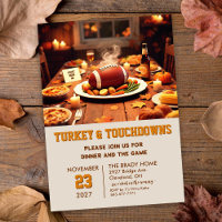 Turkey and Touchdowns Dinner Invitation