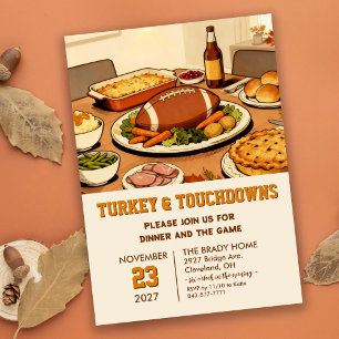 Turkey and Touchdowns Dinner Invitation