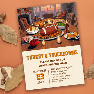 Turkey and Touchdowns Dinner Invitation