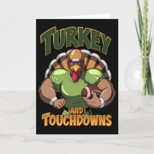 Turkey And Touchdowns Footll Thanksgiving Game Day Card