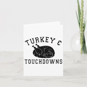 Turkey And Touchdowns Funny Autumn Fall Thanksgivi Card