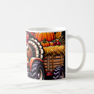 Turkey And Tractors Boys Kids Girls Thanksgiving H Coffee Mug