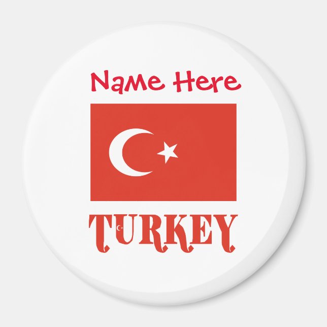 Turkey and Turkish Flag Red Personalisation  Magnet (Front)