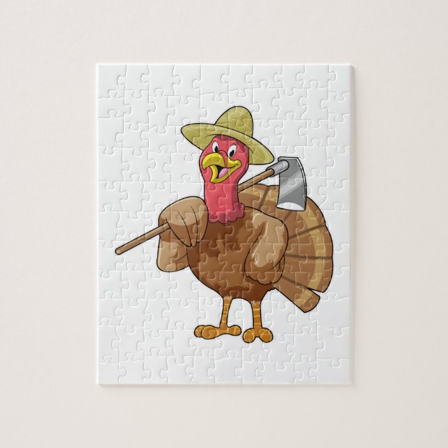 Turkey as Farmer Jigsaw Puzzle (Vertical)