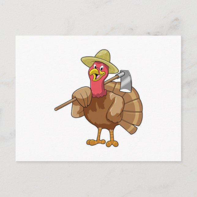 Turkey as Farmer Postcard (Front)