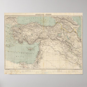 Turkey Atlas Map Poster