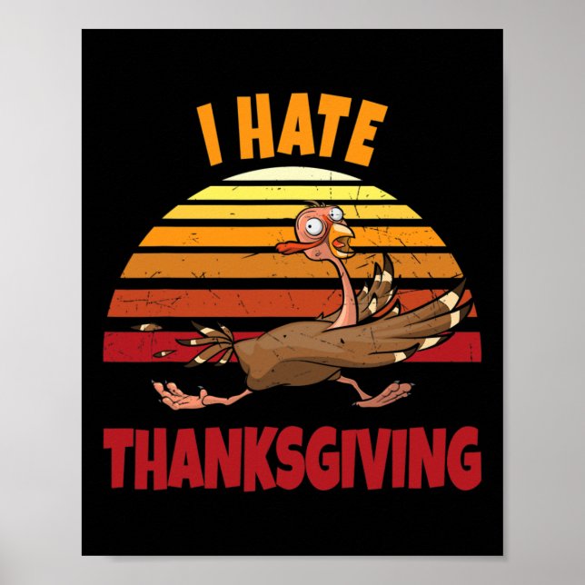 Turkey Autumn Fall Pumpkin Funny Thanksgiving Day  Poster (Front)