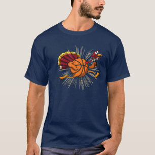 Turkey Basketball Turkey Playing Thanksgiving Play T-Shirt