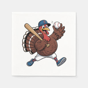 Turkey Batter Baseball Baseball Game Baseball Napkin