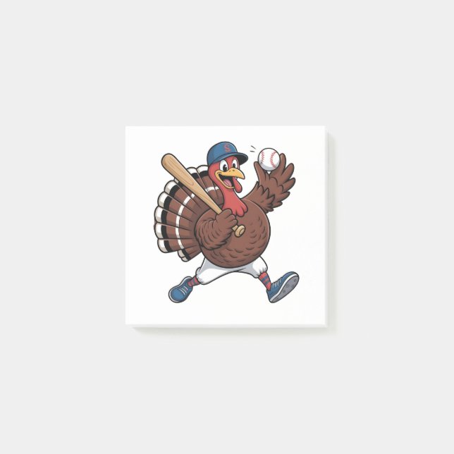 Turkey Batter Baseball Baseball Game Baseball  Post-it Notes (Front)