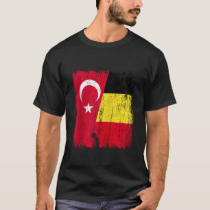 Turkey Belgium Half Flag Turkish Belgian Jersey Zi T-Shirt