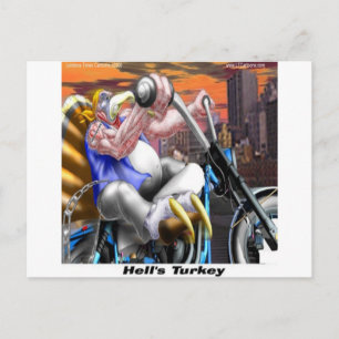Turkey Biker Funny Postcard