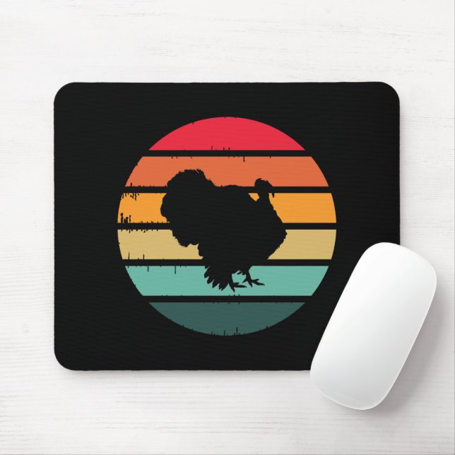 Turkey Bird Thanksgiving Distressed Vintage Sunset Mouse Pad (With Mouse)